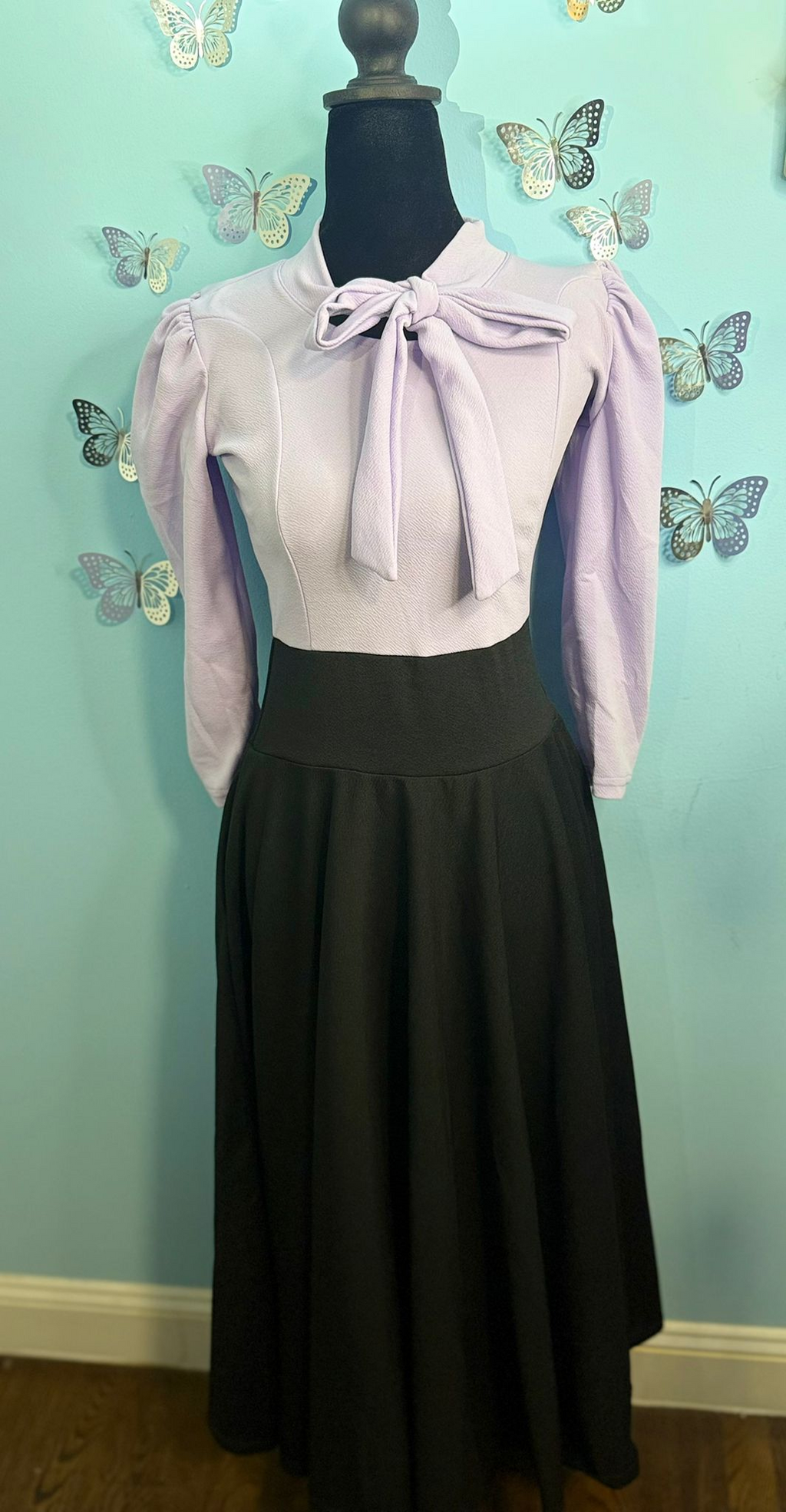 Vestido Lila y Negro