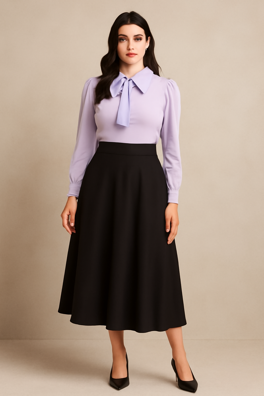 Vestido Lila y Negro